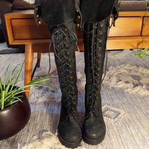 Jeffery Campbell thigh high suede boots